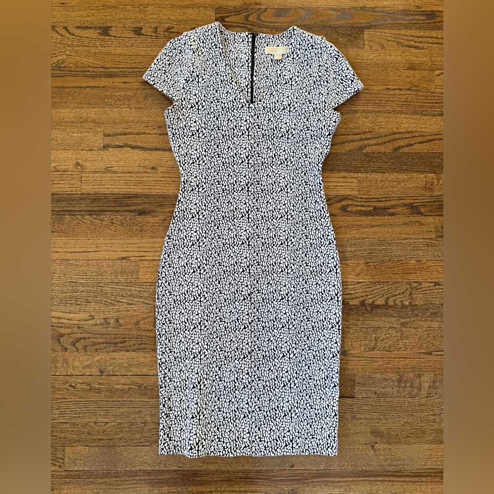 MICHAEL Michael Kors Black and White Midi Dress